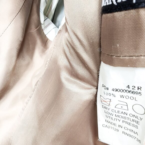 Lauren Ralph Lauren‎ Mens Wool Blazer 42R Brown Plaid 2-Button Jacket - Picture 3 of 9